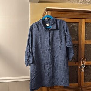 J.Jill Navy blue Linen tunic. 2X